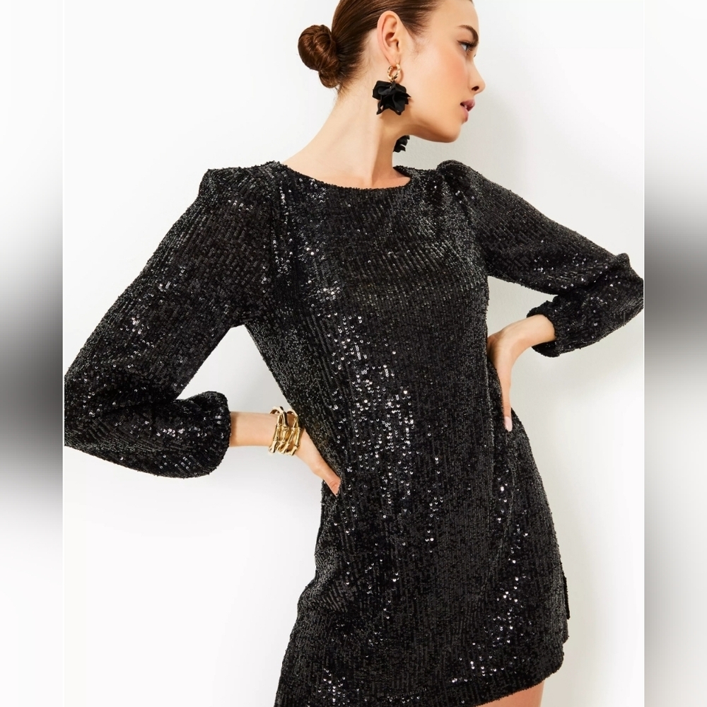 NWT Lilly Pulitzer Nicoline Long Sleeve Romper:Nior Treasure Box Sequin - Picture 1 of 11
